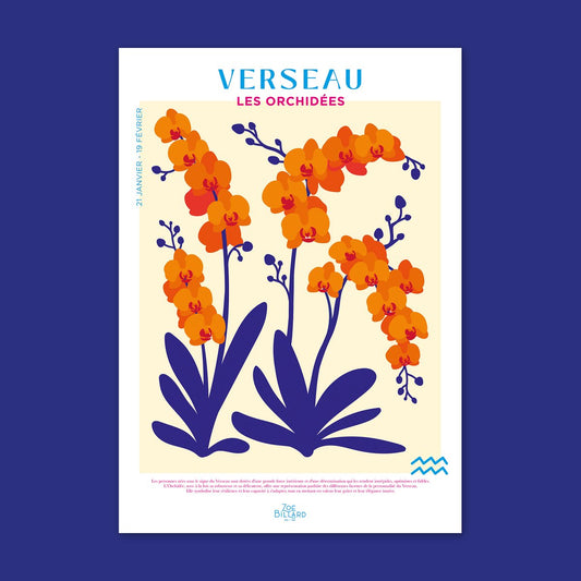 Affiche Verseau - Les Orchidées