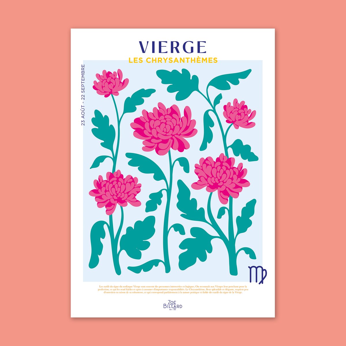 Affiche Vierge - Les Chrysanthèmes