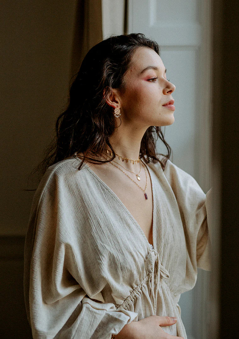 Collier Isa - Lépidolite violette