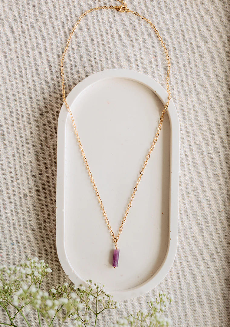 Collier Isa - Lépidolite violette
