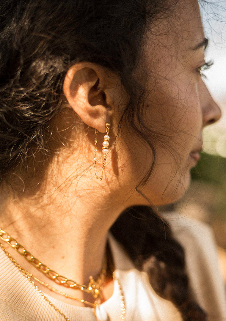 Elsa Earrings - Freshwater Pearls