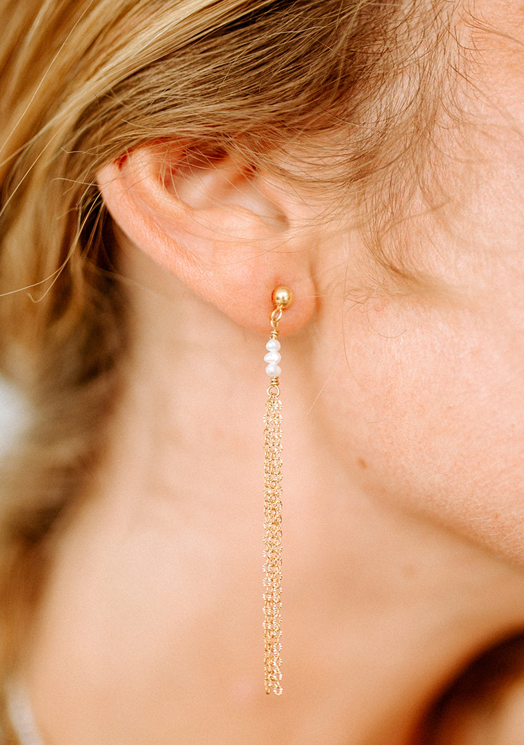 Malha Earrings - Freshwater Pearls
