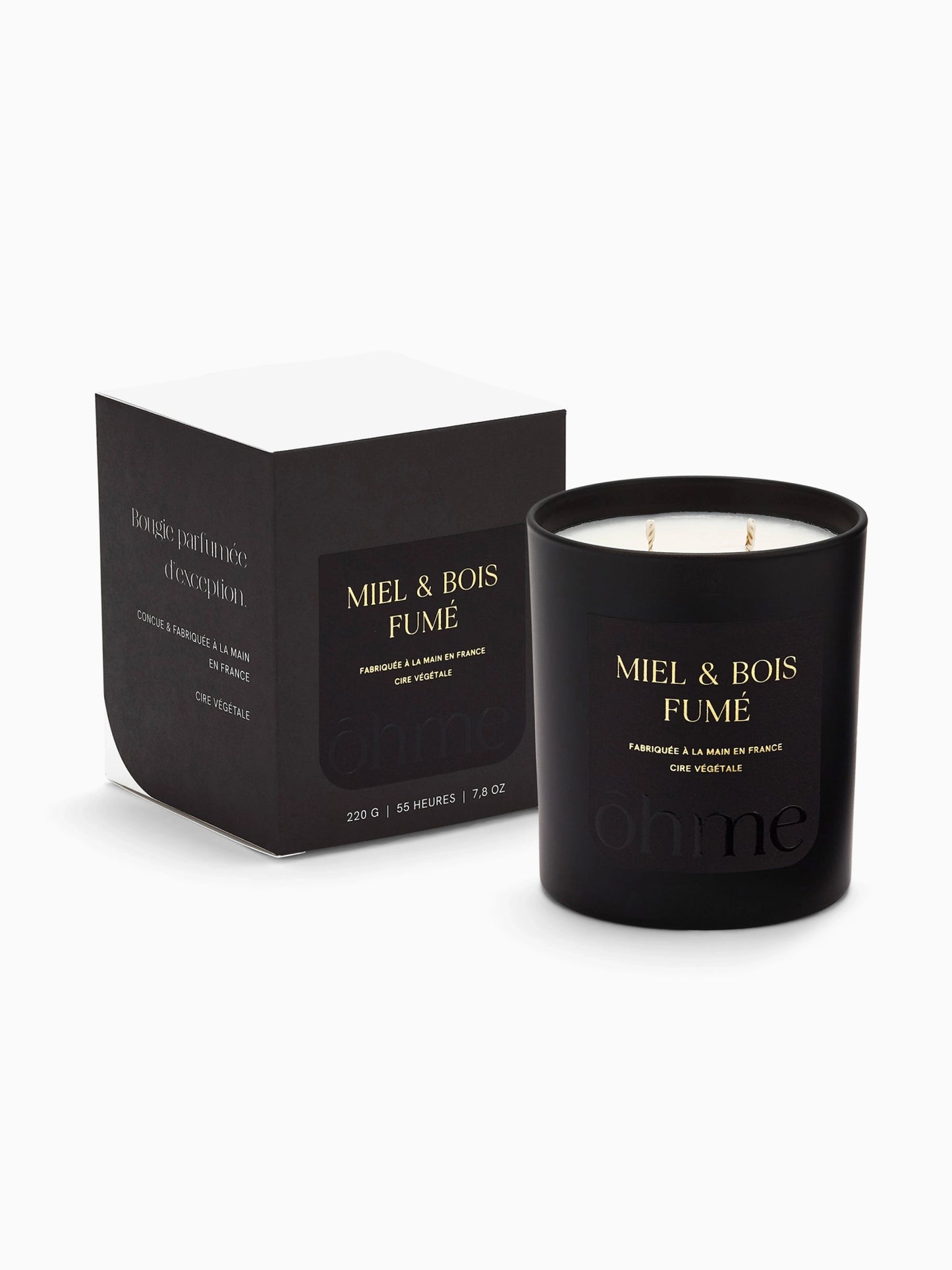 Bougie parfumée 55h Miel et bois fumé