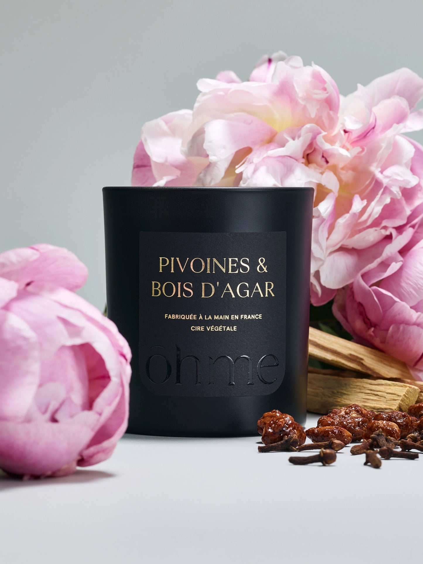 Bougie parfumée 55h Pivoines et bois d'agar