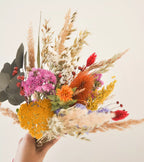 Harlequin dried flower bouquet