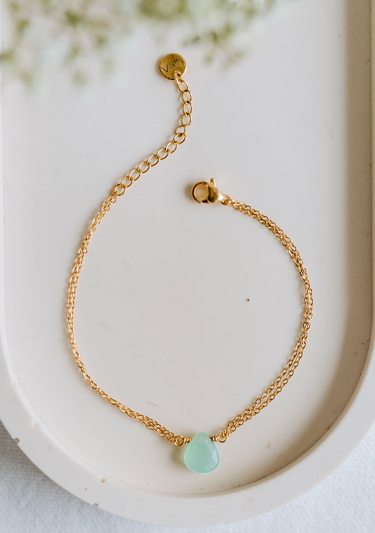Romy Bracelet - Light Green Tinted Jade