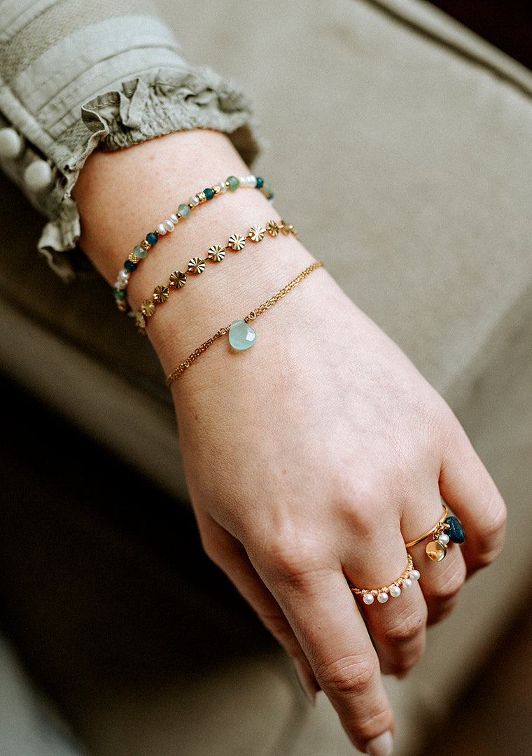 Romy Bracelet - Light Green Tinted Jade