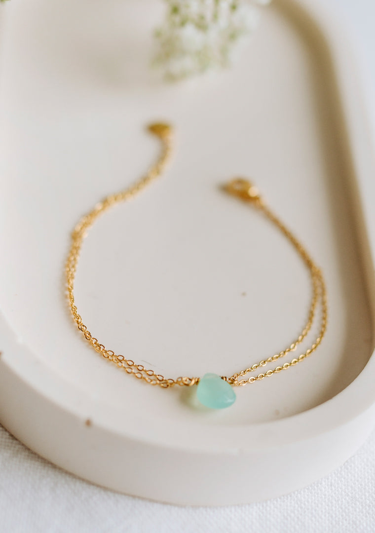 Romy Bracelet - Light Green Tinted Jade
