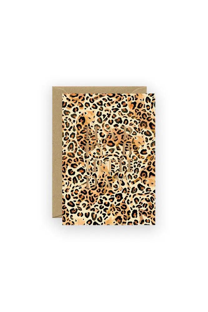Carte - Happy birthday - Leopard