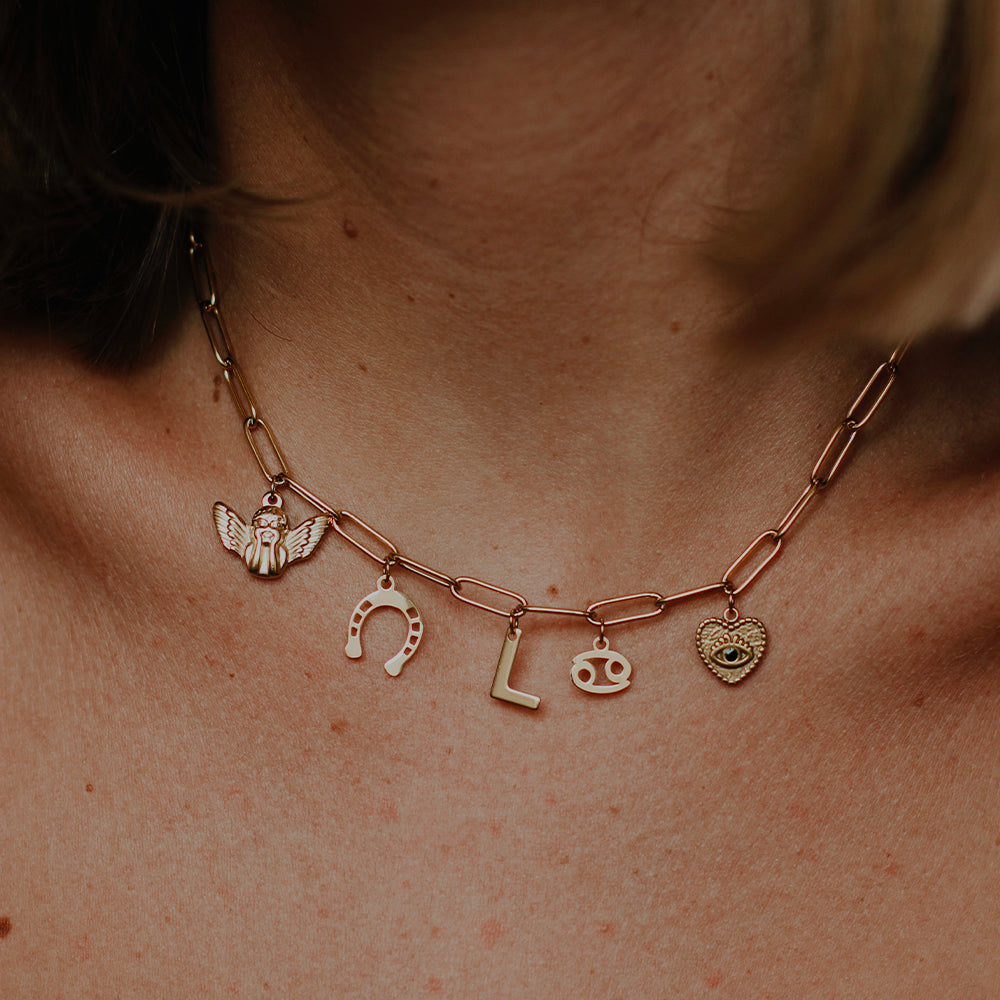 Gypso necklace 5 charms - fine chain