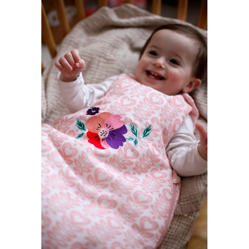 Sleeping bag T1: 0-12 months So Flowers embroidered