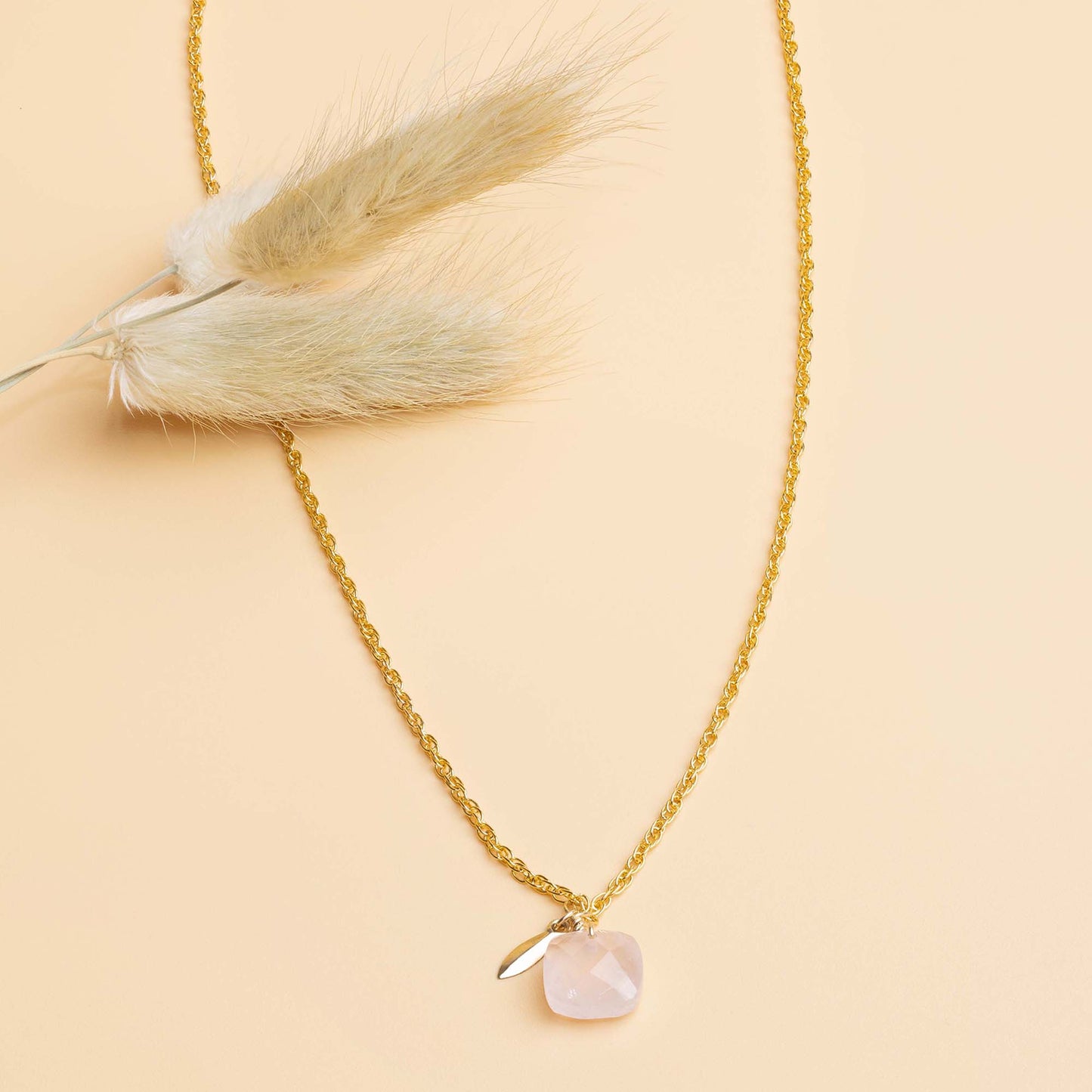 Collier Apogée en quartz rose