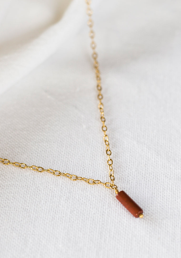 Isa Necklace - Red Jasper