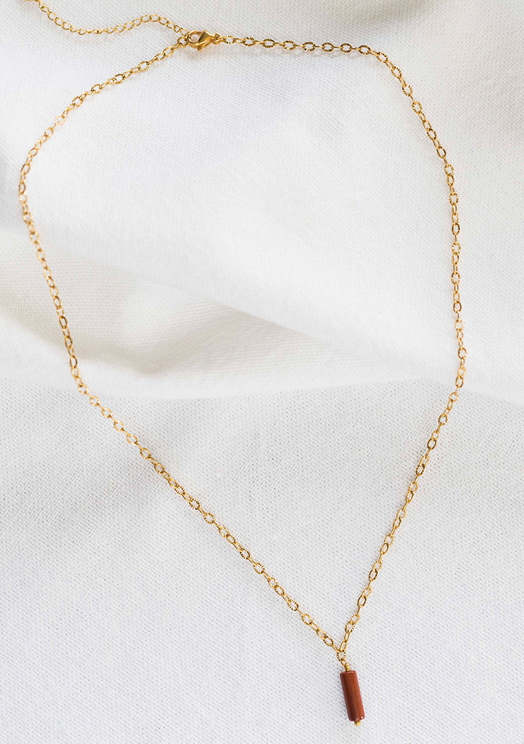 Isa Necklace - Red Jasper