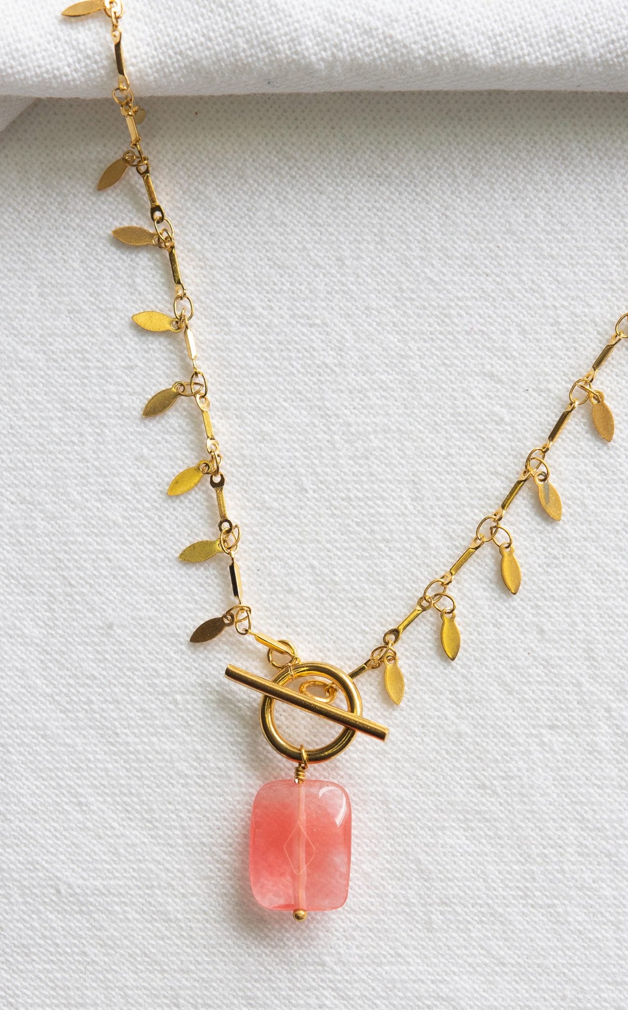 Lou Necklace - Cherry Quartz