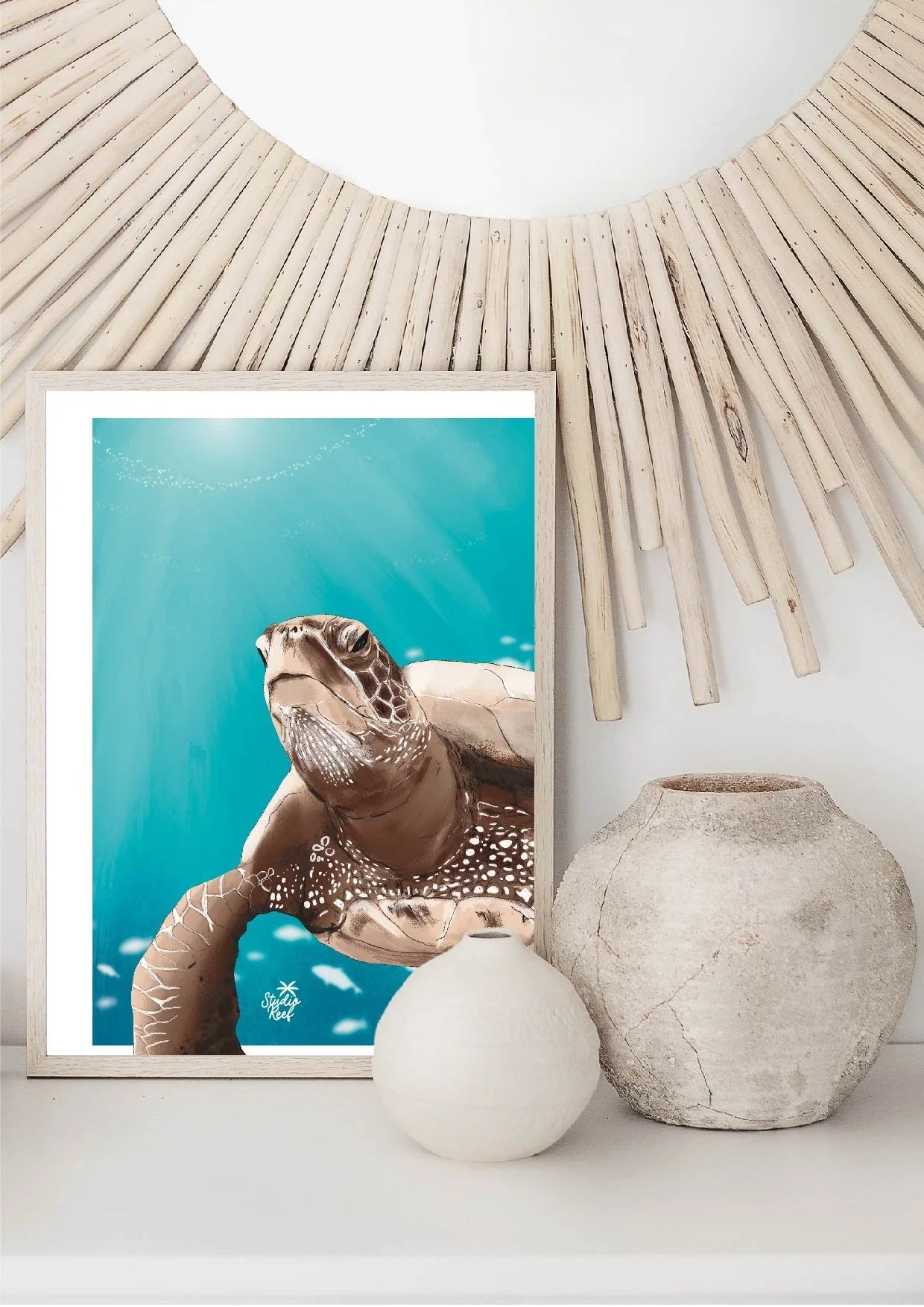 Affiche Turtle Bleu Hope