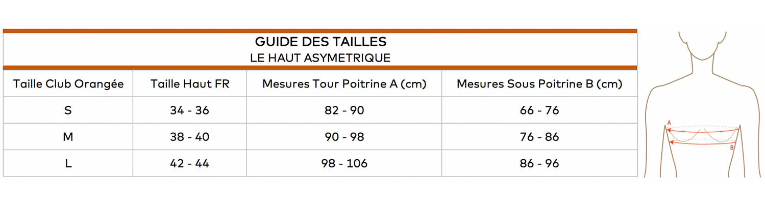 Haut Maillot Asymétrique Orange