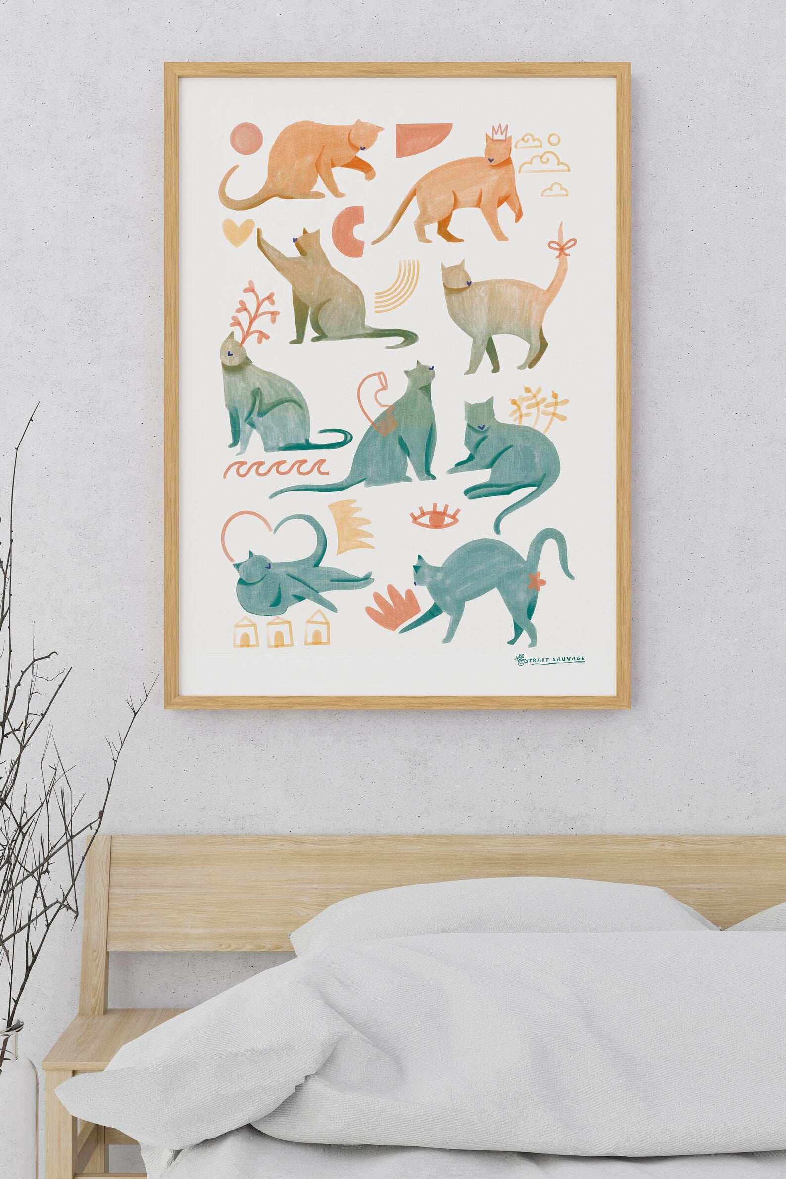 Cool cat A3 poster
