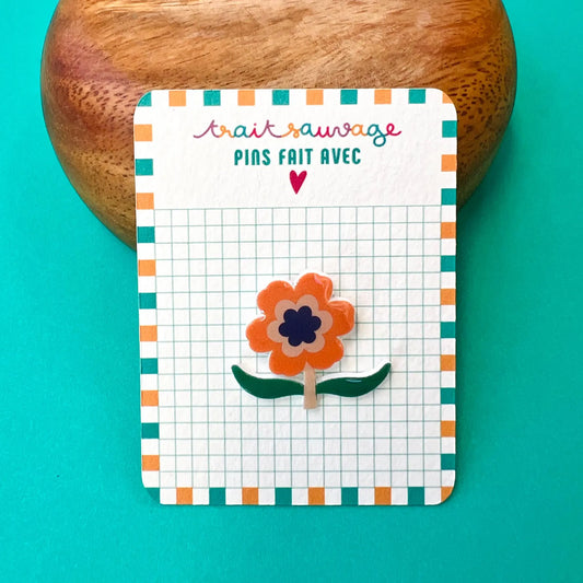 Pin's broche fleur seventies
