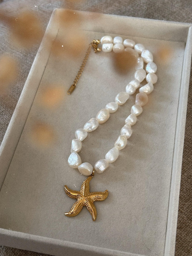 Collier étoile nacre
