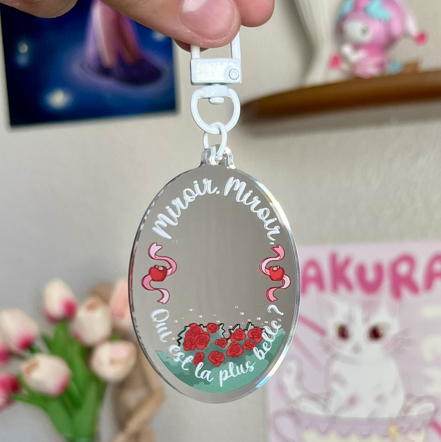 Porte clé miroir - Qui est la plus belle ?
