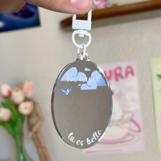 Porte clé miroir - Qui est la plus belle ?