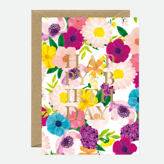 Carte anniversaire - Fleurs