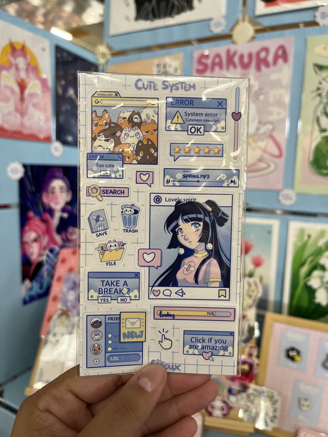 Planche de stickers Cute system