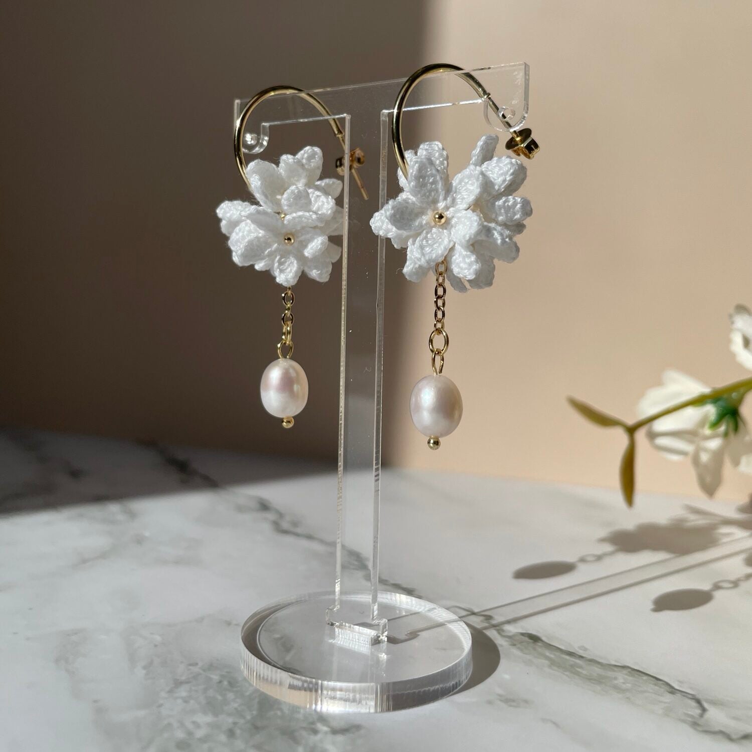 Boucles d’oreilles Jasmin – Perles de culture