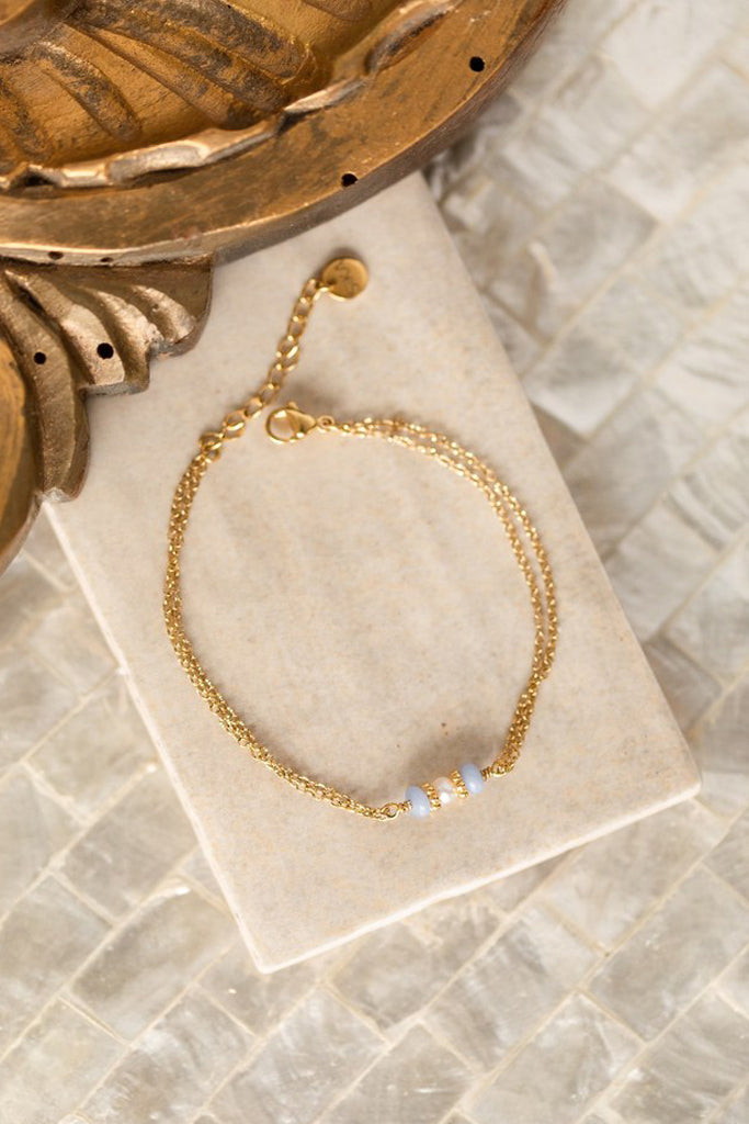 Luana Bracelet - Agate &amp; Freshwater Pearl
