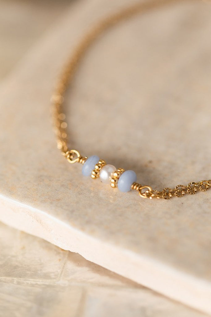 Luana Bracelet - Agate &amp; Freshwater Pearl