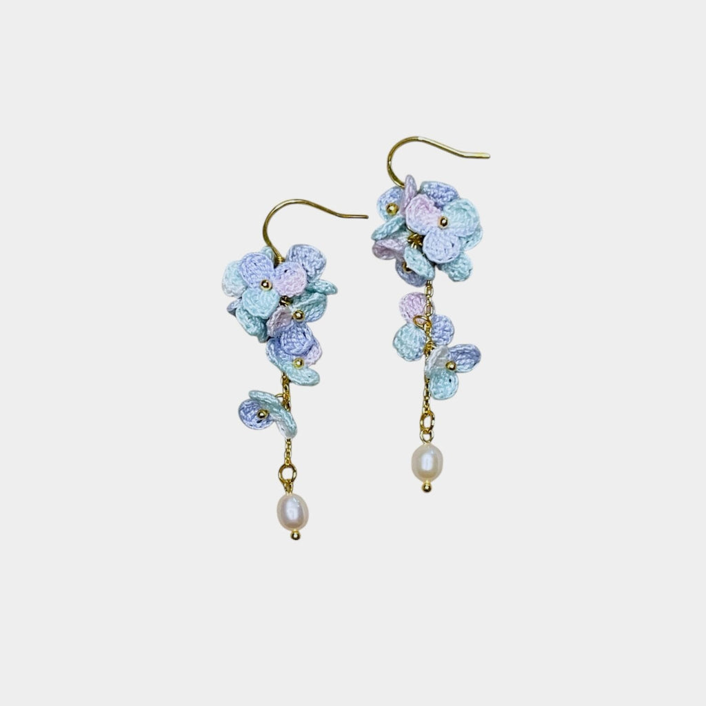 Boucles d’oreilles Hortensia- Perles de culture