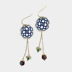 Boucles d’oreilles Geisha – Fleur en nacre et perles japonaises