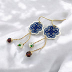 Boucles d’oreilles Geisha – Fleur en nacre et perles japonaises