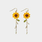 Boucles d’oreilles Tournesol – Perles de nacre