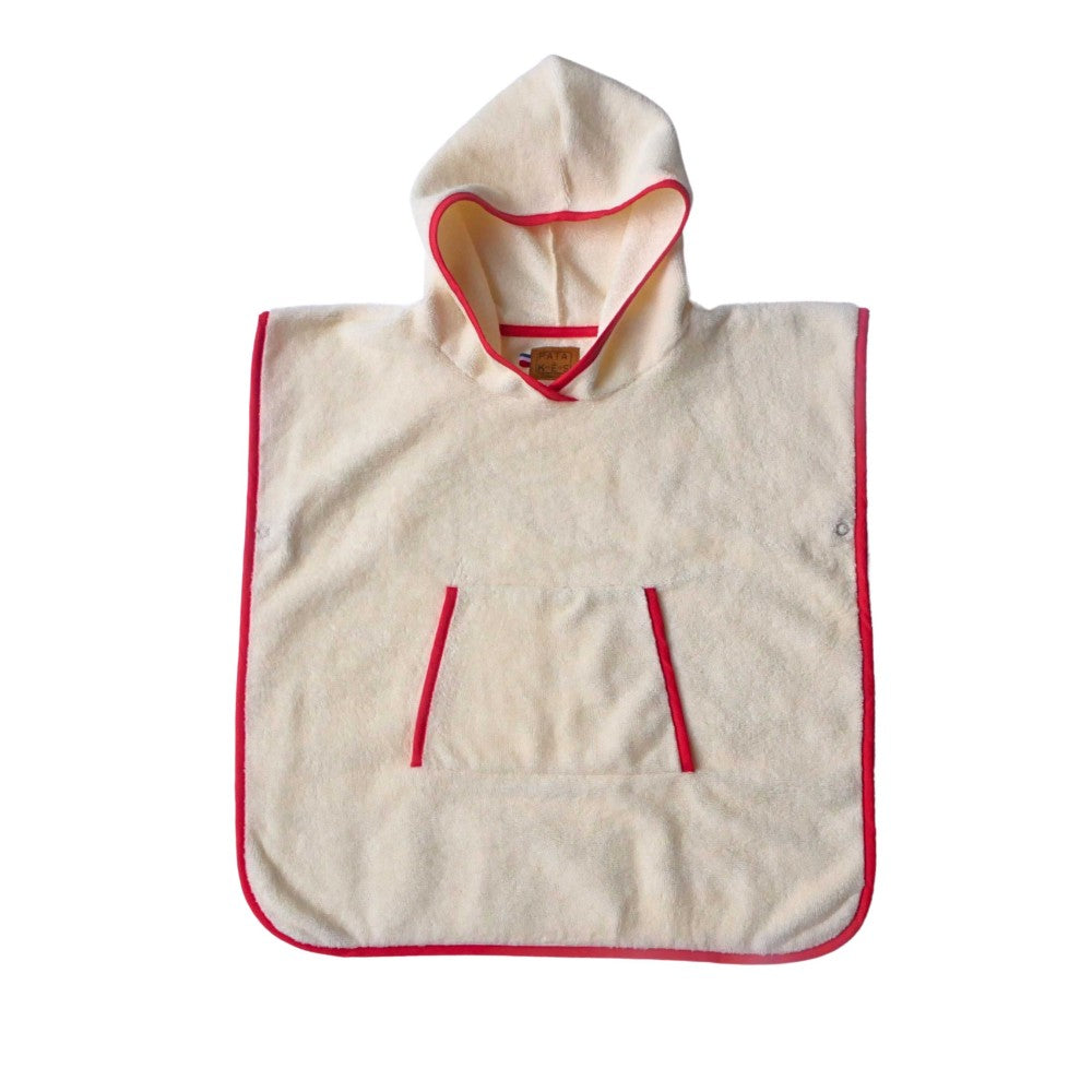 PONCHO Bamboo sponge Beige/Raspberry