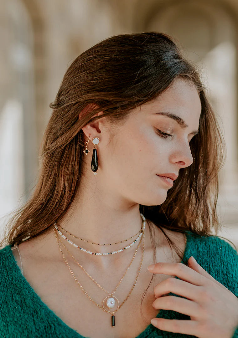 Collier Isa - Agate noire