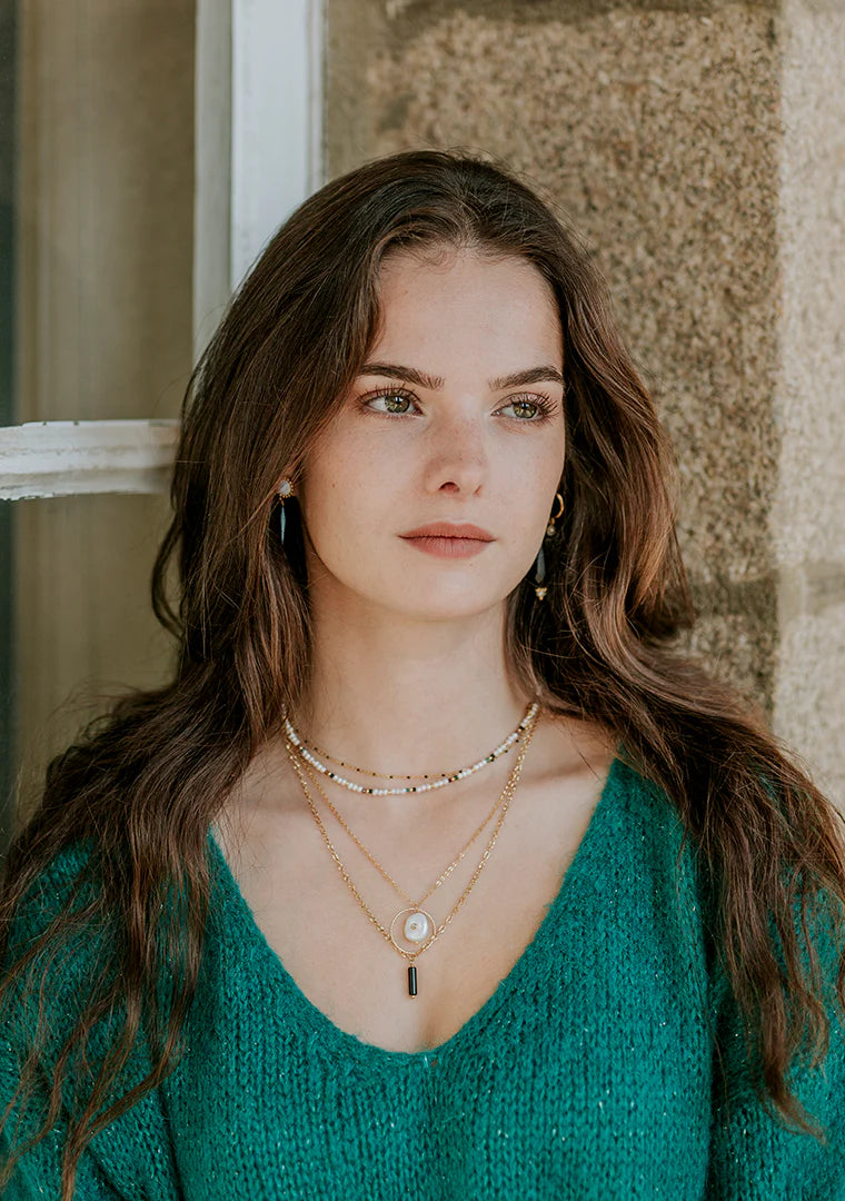 Collier Isa - Agate noire