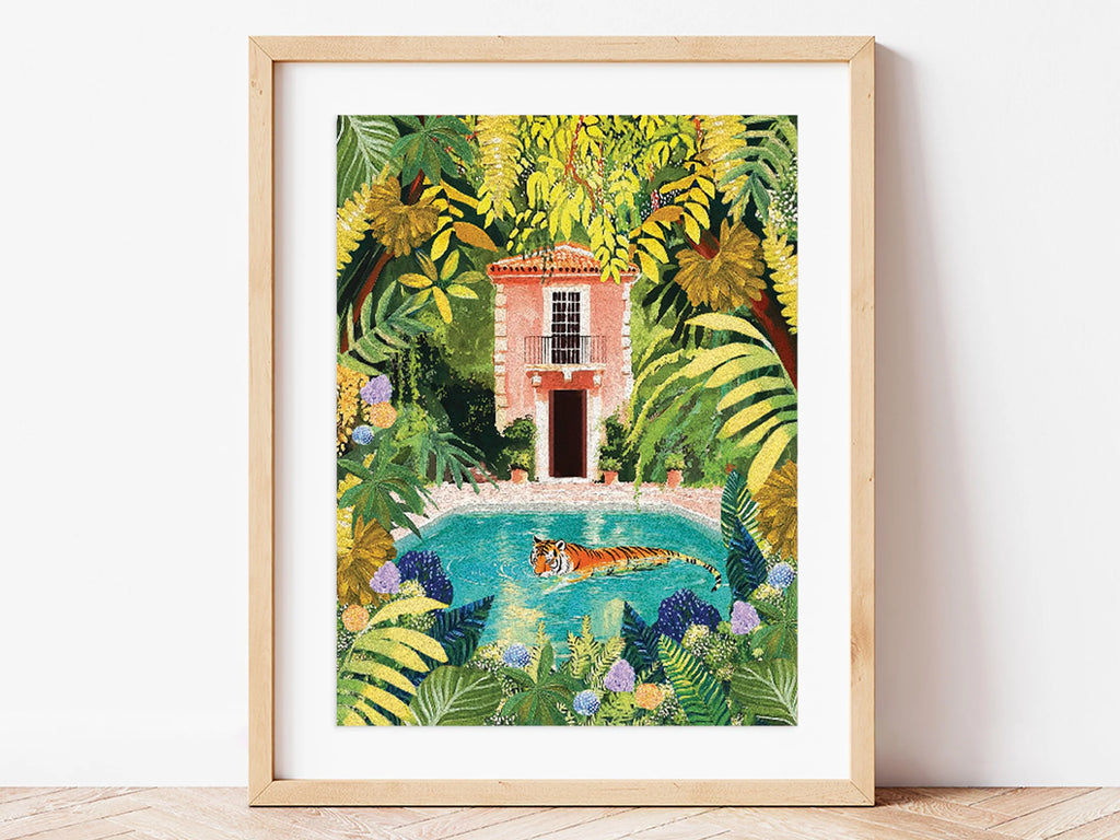 Kit peinture au numéro - Tiger relaxing in my pool