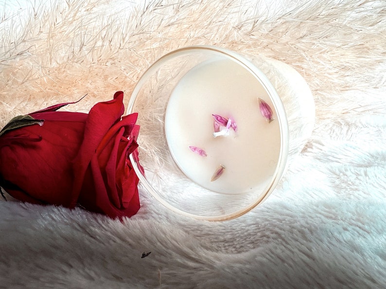 a close up of a white plate with a pink cake 